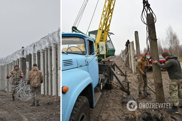 Кордон із Білоруссю укріплюють парканом із колючим дротом: на Волині вже облаштували 3 км стіни. Фото