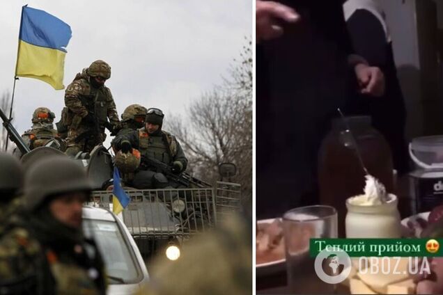 С хлебом и борщом: в сети показали трогательное видео, как принимали воинов ВСУ на деоккупированной территории
