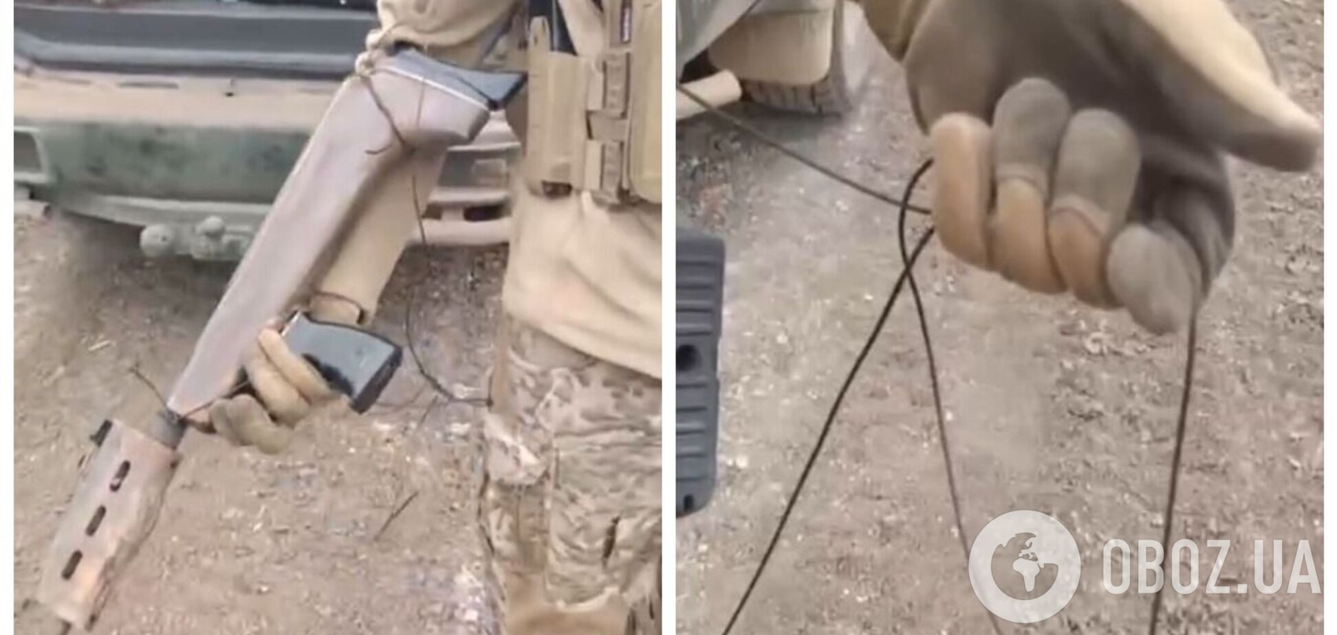 Українські бійці показали російську 'зброю' на дроті, яку затрофеїли після знищення ворога. Відео