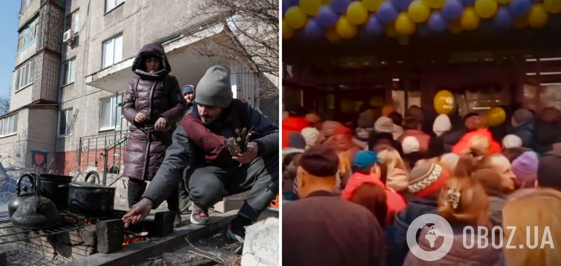 В оккупированном Мариуполе местные жители штурмовали только открывшийся супермаркет. Видео