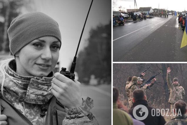 На Чернігівщині на колінах провели в останню путь прикордонницю, яку вбили росіяни. Відео