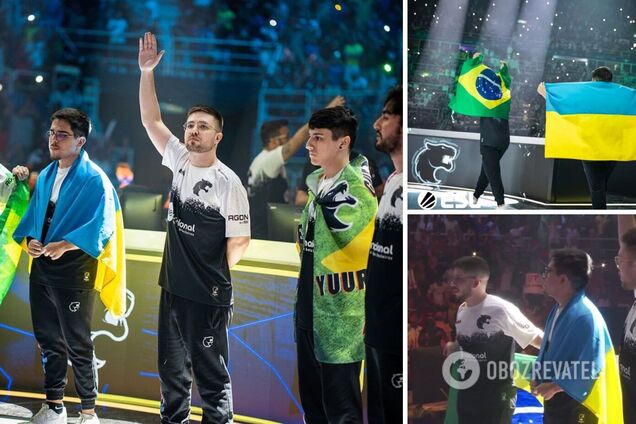 Відомий кіберспортсмен вийшов із прапором України на матч у Бразилії. Відео