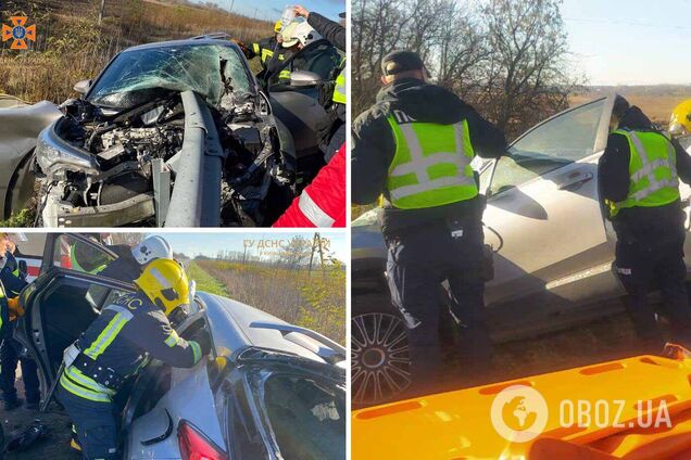 Отбойник пробил машину насквозь