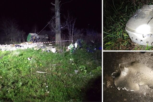 Уламки ракети на місці вибуху у Пшеводуві