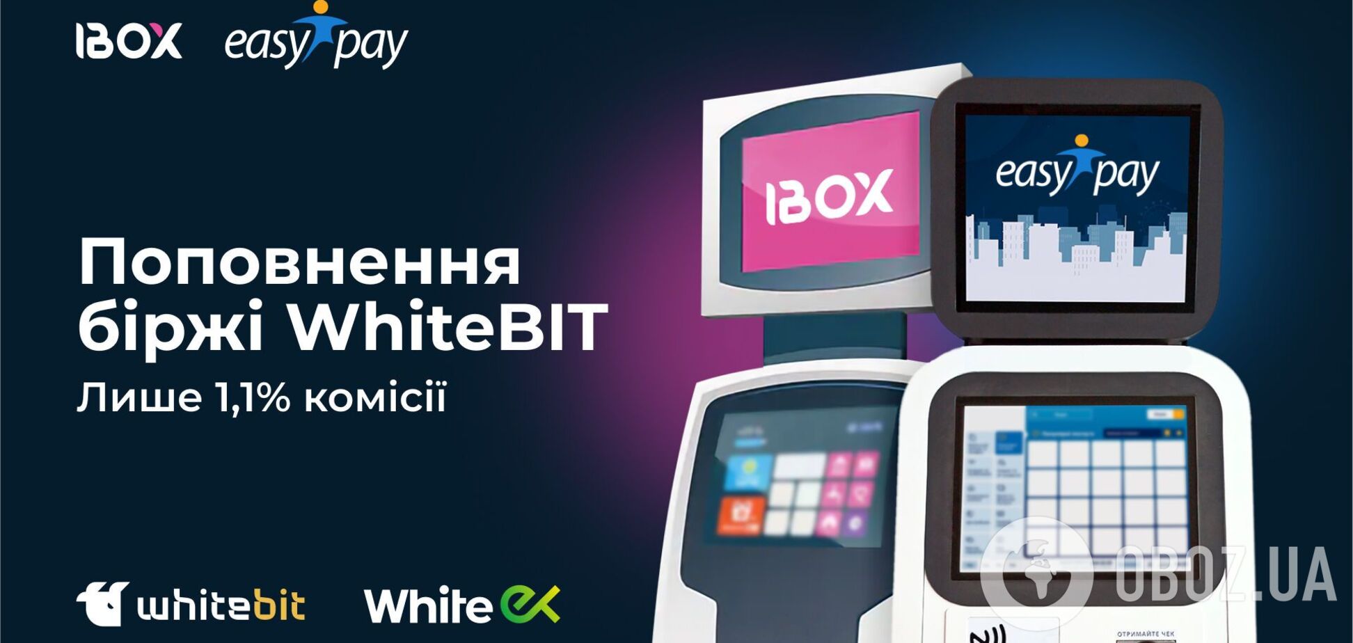 Карту WhiteEX тепер можна купити в терміналах EasyPay та IBox