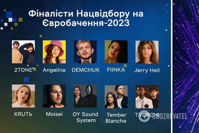 Названо фіналістів Нацвідбору на 'Євробачення-2023': список