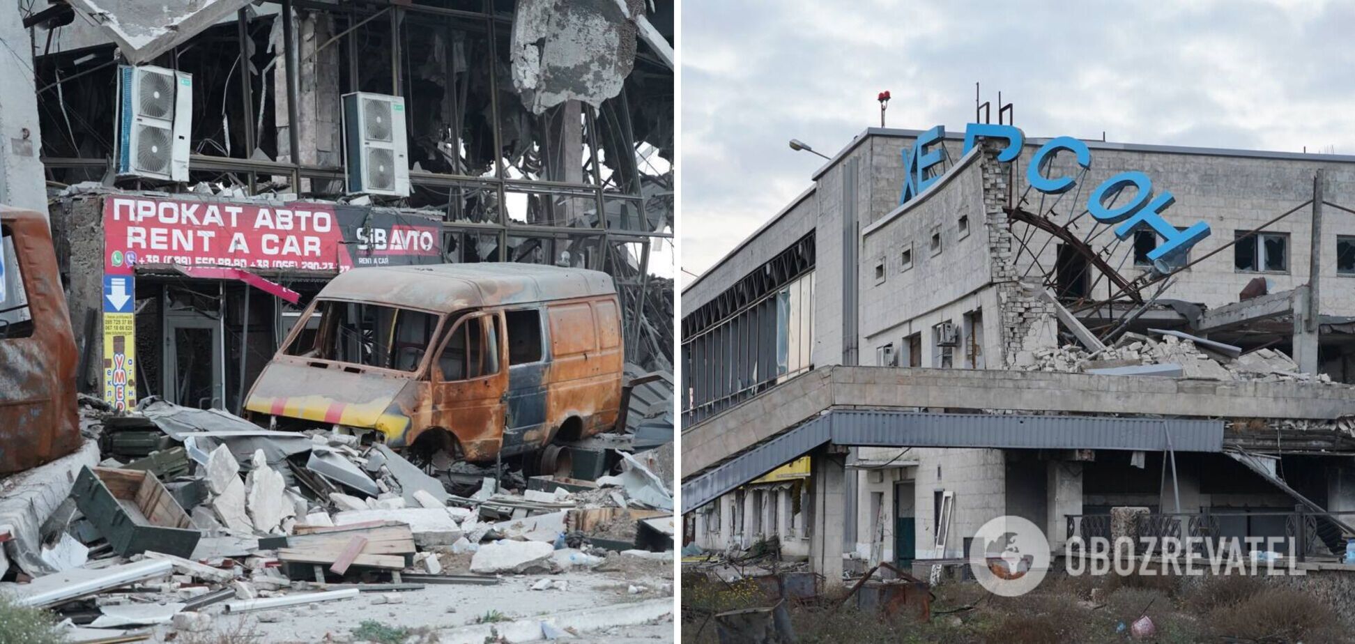 Руїни і згорілі авто: у мережі показали, який зараз вигляд має знаменитий аеропорт 'Херсон' у Чорнобаївці. Фото 