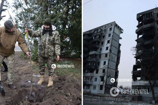 В Бородянке высадили 'Калиновую рощу' в память о погибших защитниках Украины. Фото и видео
