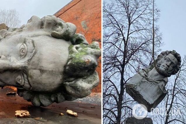'Лучше поздно, чем никогда': в Кременчуге демонтировали бюст Пушкина, украинцы отреагировали. Фото и видео