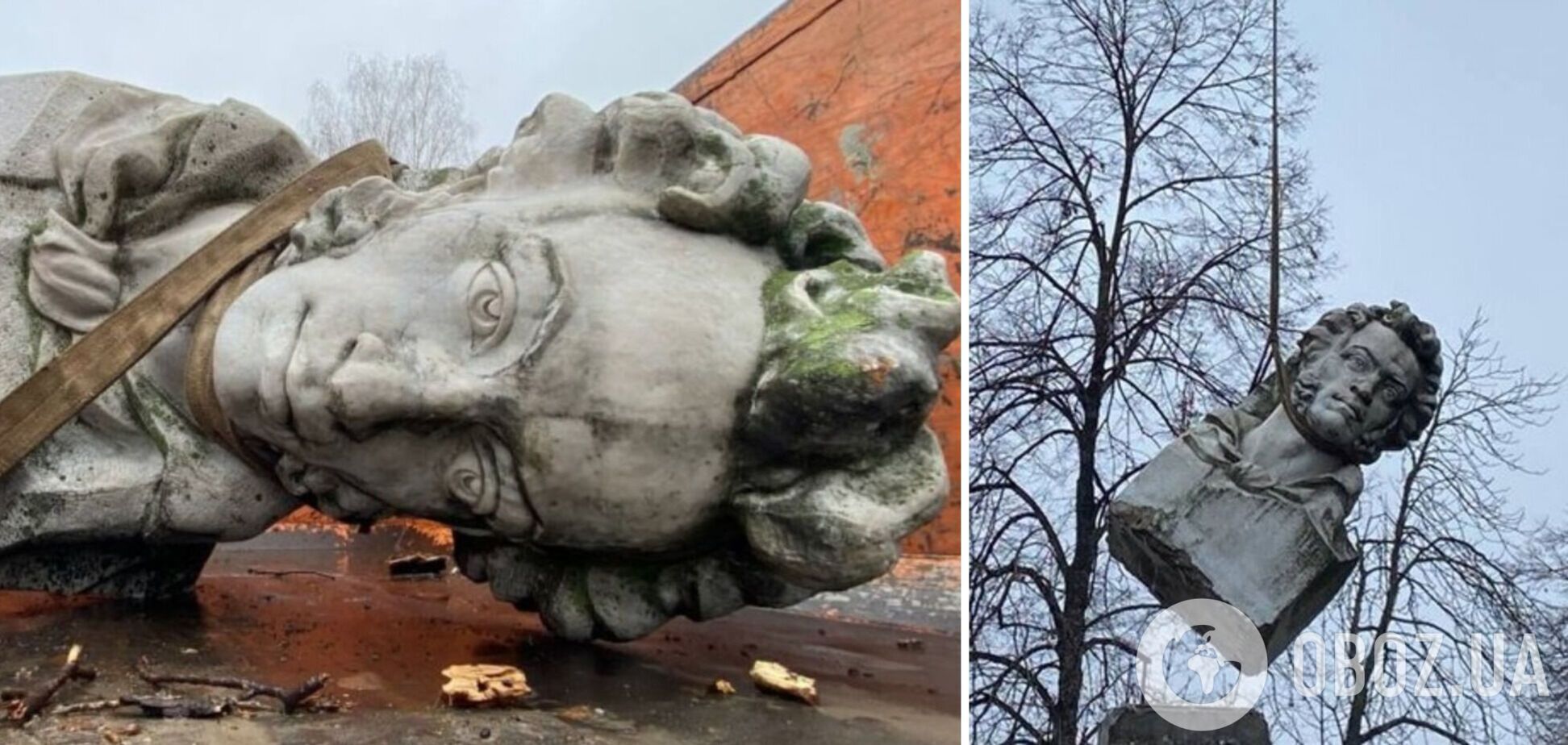 'Лучше поздно, чем никогда': в Кременчуге демонтировали бюст Пушкина, украинцы отреагировали. Фото и видео