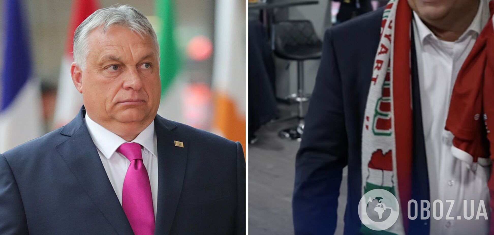 Орбан попал в громкий скандал из-за шарфа с изображением 'Великой Венгрии', в состав которой 'включили' части Румынии и Украины. Фото