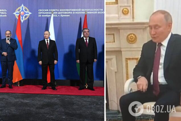 Поруч ніхто не хотів стояти, довелося триматися за крісло: Путін видзначився низкою конфузів на саміті ОДКБ. Фото і відео
