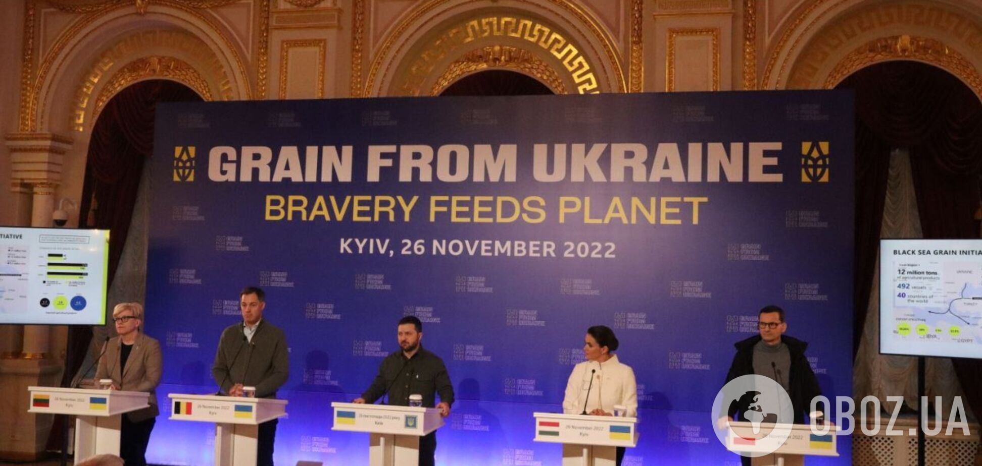 Президент Венгрии, премьеры Польши, Бельгии и Литвы в Киеве провели переговоры с Зеленским и запустили 'зерновую инициативу'. Фото