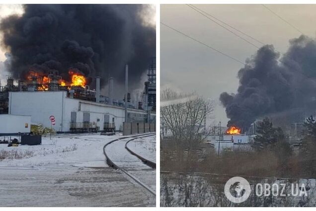 В России вспыхнуло предприятие по нефтепереработке: фото и видео