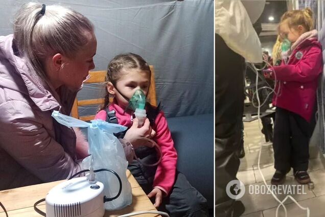 'Россия забрала детство': в Ирпене мама привела дочь в 'Пункт несокрушимости', чтобы подключить ингалятор. Фото