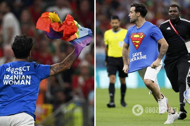 'Провел месяц на войне в Киеве': итальянец, выбежавший на поле на ЧМ-2022, объяснил свой поступок словами 'Слава Украине'