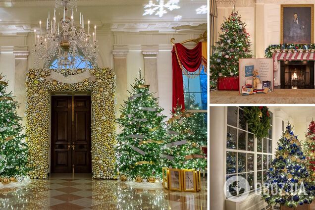 Первая леди США Джил Байден украсила Белый дом к Рождеству: 77 елок и более 83 тысяч праздничных огней. Фото