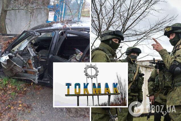 В Токмаке в Запорожье взорвали машину коллаборанта, работавшего 'начальником УВД' оккупационной администрации. Фото