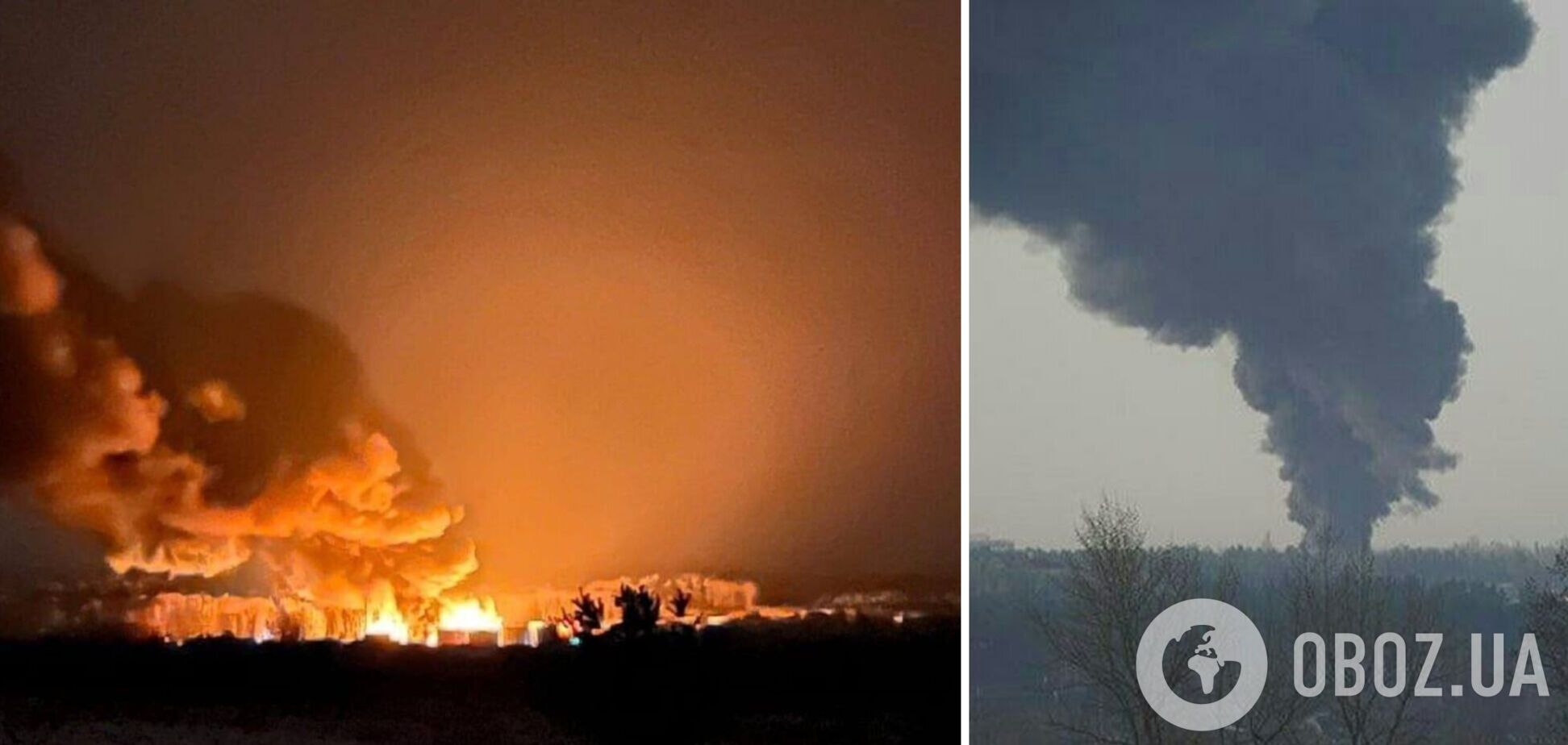 У Брянській області РФ спалахнули резервуари з нафтопродуктами, Курська область частково знеструмлена. Фото і відео
