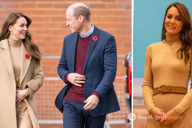 Кейт Міддлтон вперше після чуток про четверту вагітність вийшла в світ у бежевій обтислій сукні. Фото