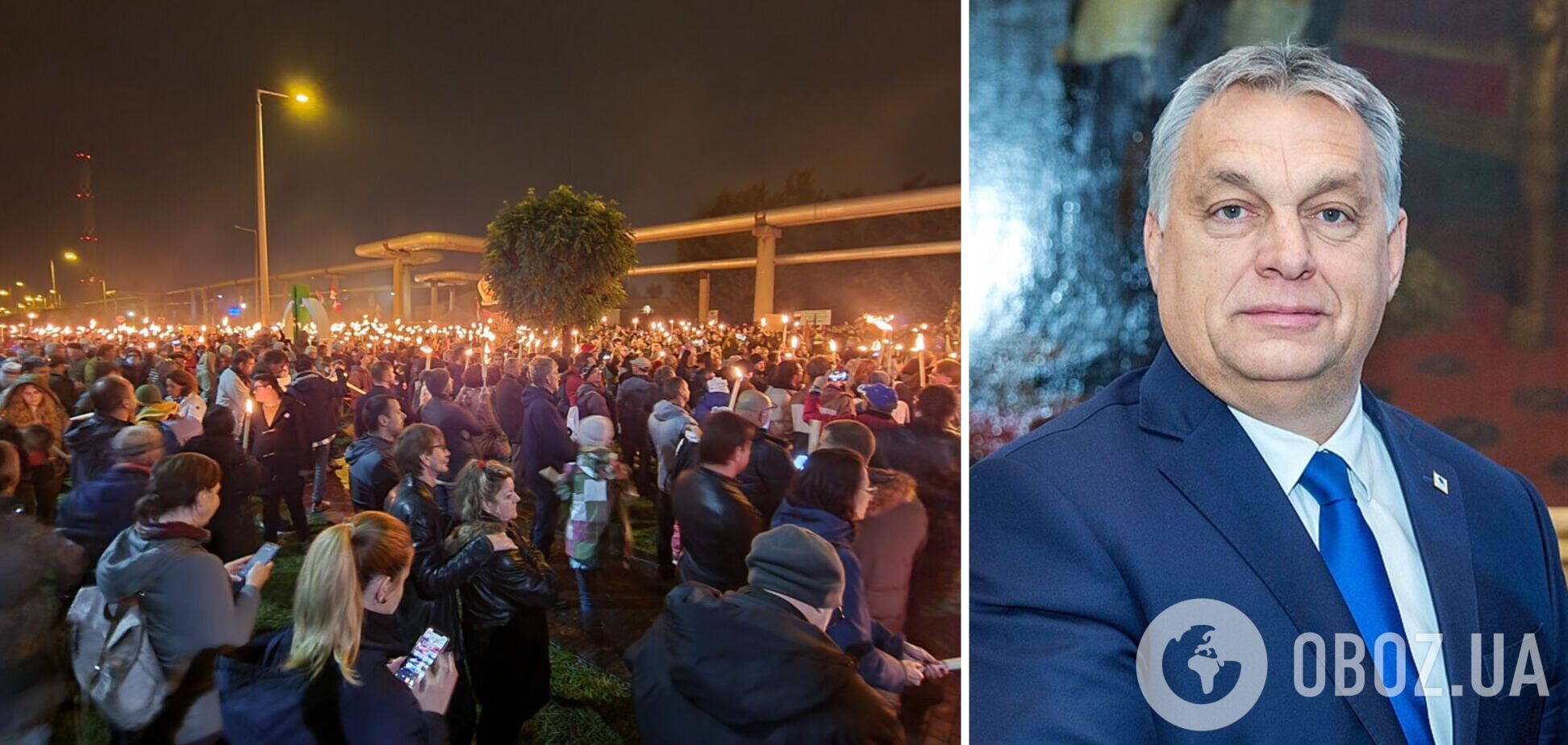 'Да здравствует венгерская свобода! Слава Украине!': в Будапеште прошел митинг против пропаганды Орбана в СМИ. Фото
