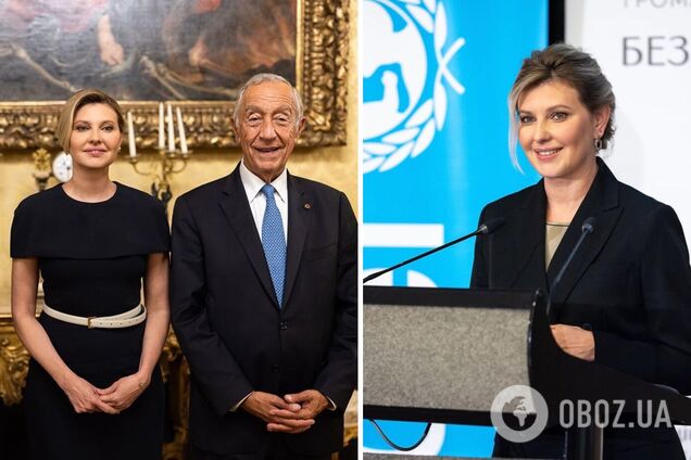 Зеленська у вишуканому образі від українського бренду зустрілася з президентом Португалії