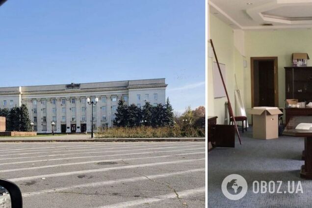 Винесли все цінне: окупанти повністю залишили будівлю Херсонської ОДА. Відео