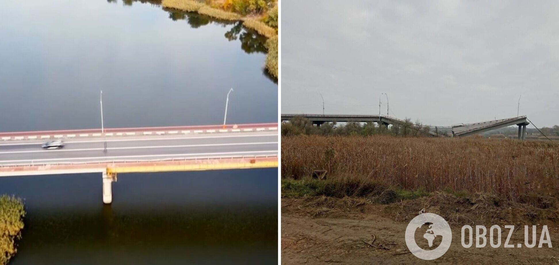 В Херсонской области подорвали Дарьевский мост и мосты через канал при выезде из Снигиревки. Фото