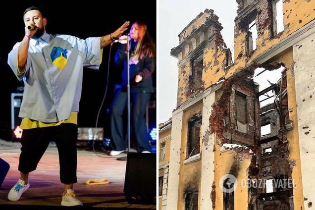 'Вистоїмо': Монатік у Харкові дав концерт для військових та показав кадри зруйнованого міста. Фото