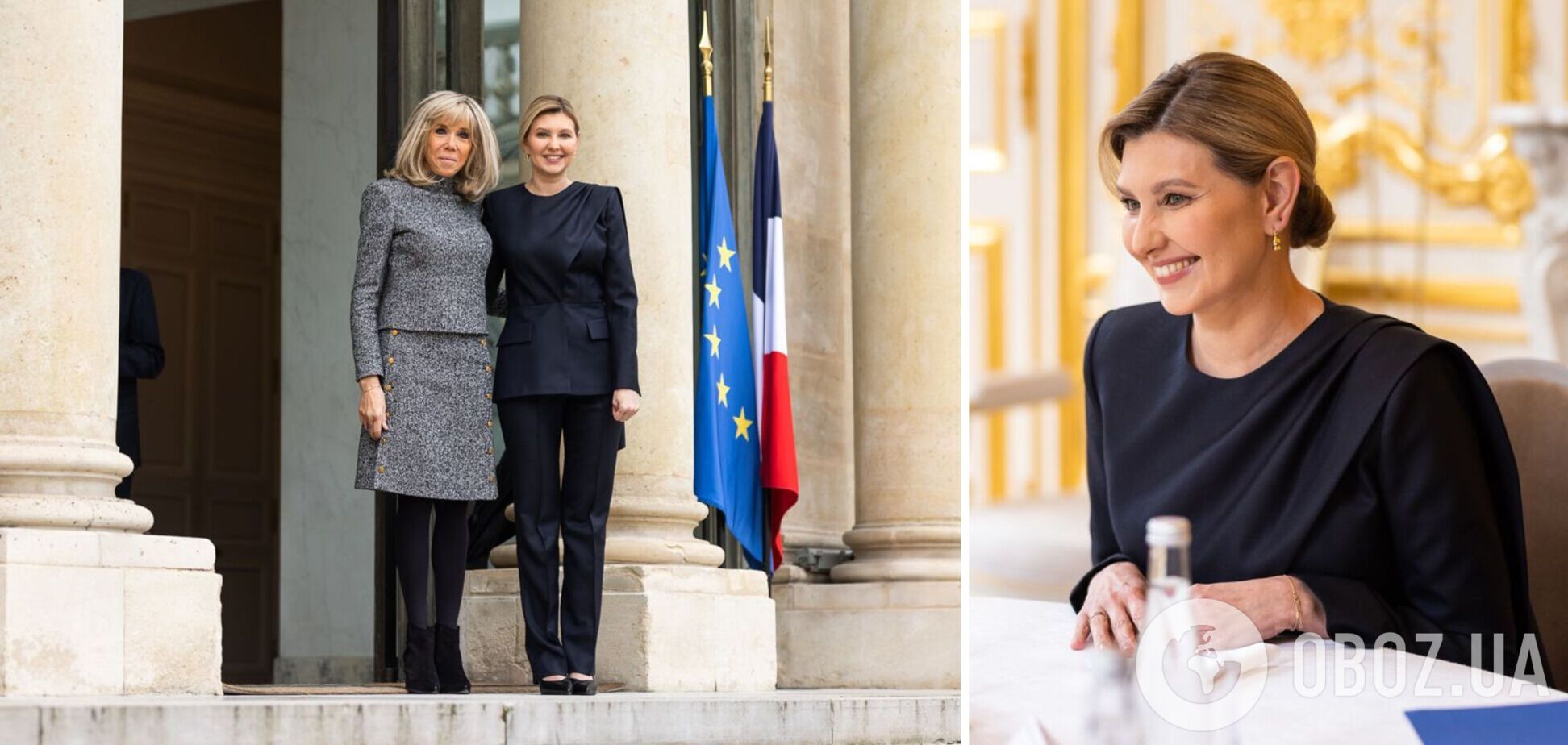 Зеленская во Франции встретилась с Брижит Макрон: первая леди выбрала изысканный лук украинского бренда. Фото