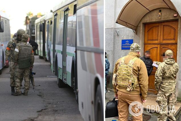 СБУ затримала поплічника окупантів, який надав автобуси для перевезення загарбників із Криму до Херсона. Фото