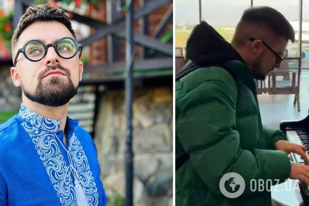 На скорую победу: певец Julik сыграл гимн Украины в аэропорту Италии. Видео