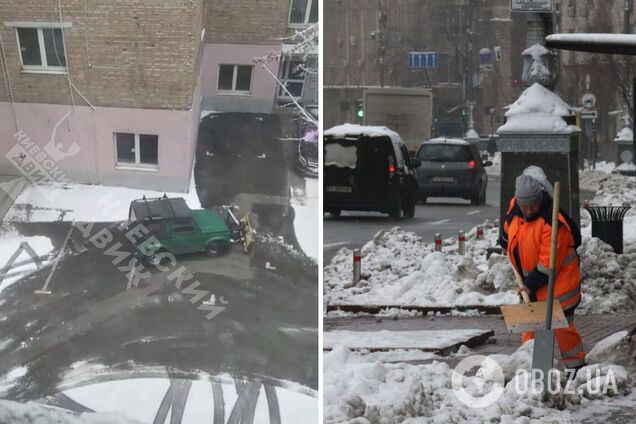 Водитель самостоятельно убирал придомовую территорию