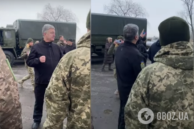 'Кожен удар РФ змушує нас ще більше підсилювати ЗСУ': Порошенко під ракетним обстрілом привіз на фронт бойові машини. Відео