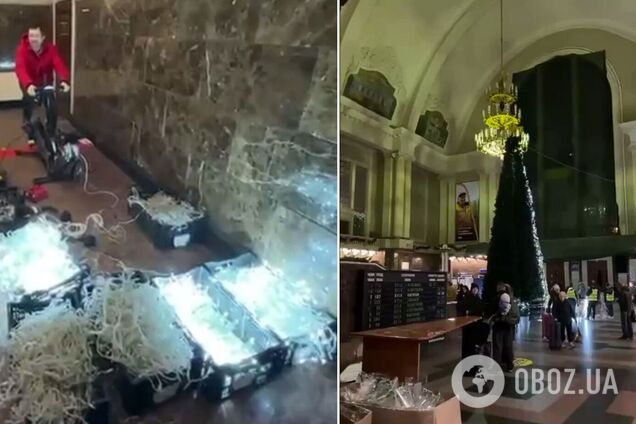 Гирлянды светятся от механического генератора