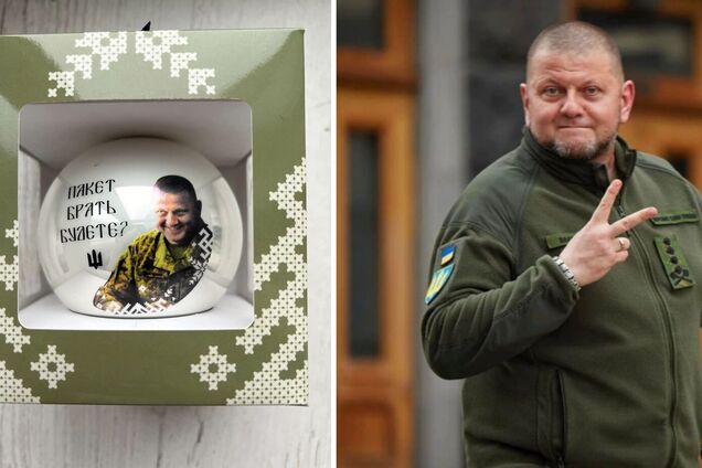 Волонтеры создали елочные игрушки с изображением Залужного, чтобы помочь ВСУ