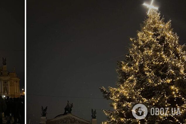 Головну ялинку Львова прикрасив протитанковий їжак. Фото