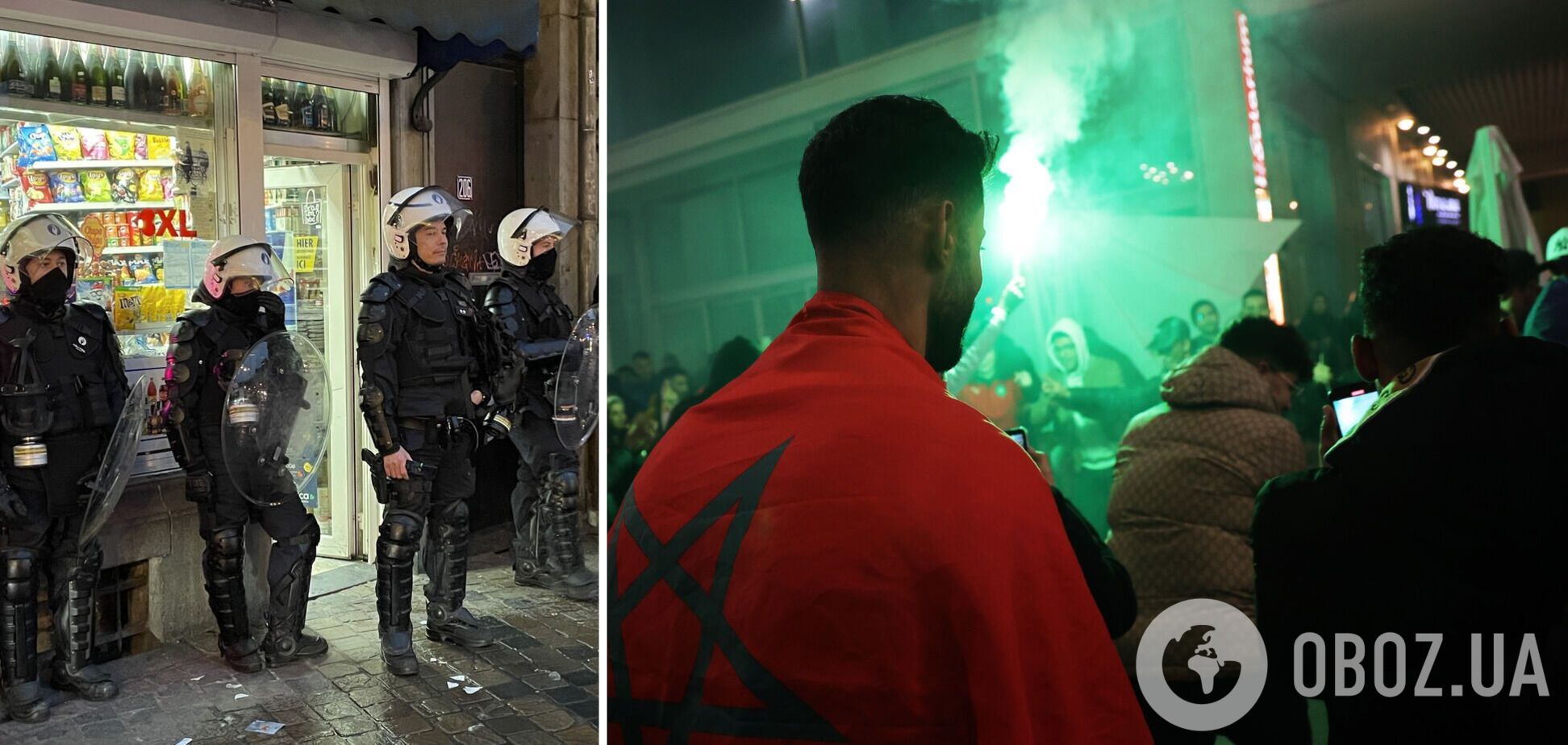 Усмиряли с собаками и дубинками: фанаты Марокко устроили беспорядки и напали на полицию и магазины после выхода в плей-офф ЧМ