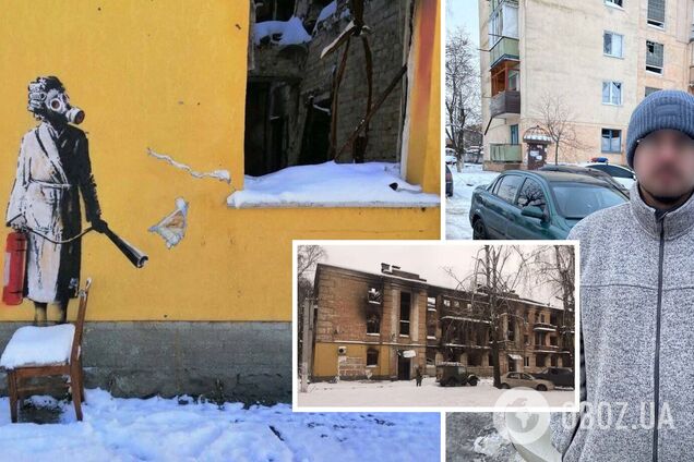 У Гостомелі зрізали знамените графіті Бенксі: зловмисників затримали на гарячому. Фото і відео