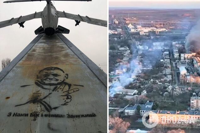 'З нами Бог і генерал Залужний': у Бахмуті й інших фронтових містах з'явилися знакові вуличні малюнки. Фото