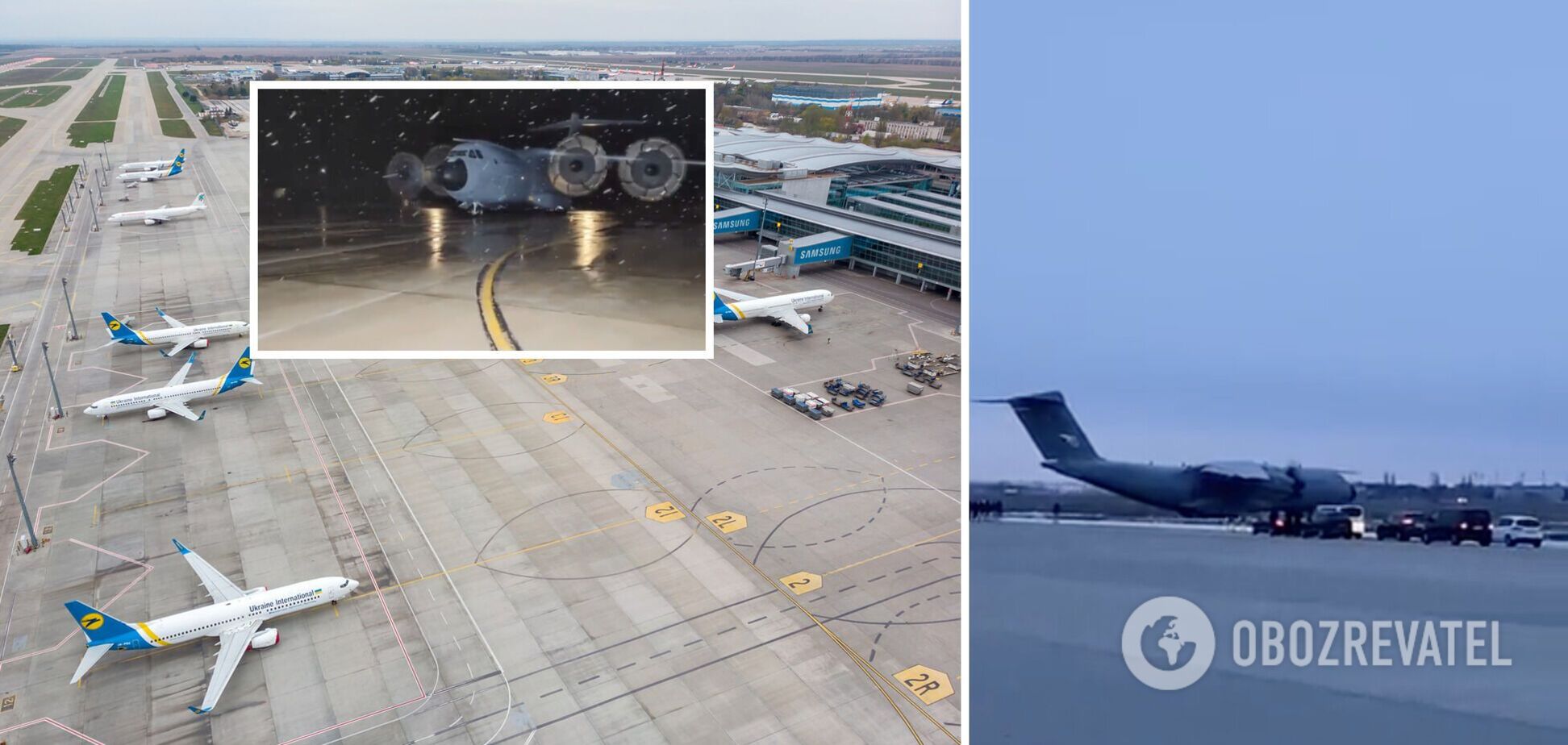 Два турецких военно-транспортных самолета вылетели из 'Борисполя', где находились с 24 февраля. Видео