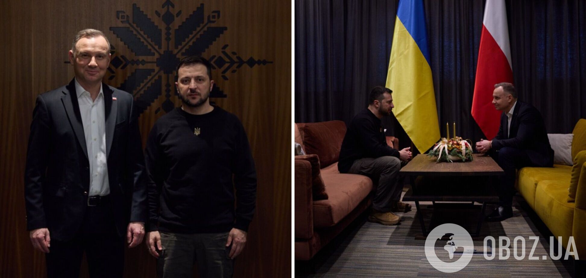 Зеленский по пути в Украину провел встречу с президентом Польши Дудой. Видео