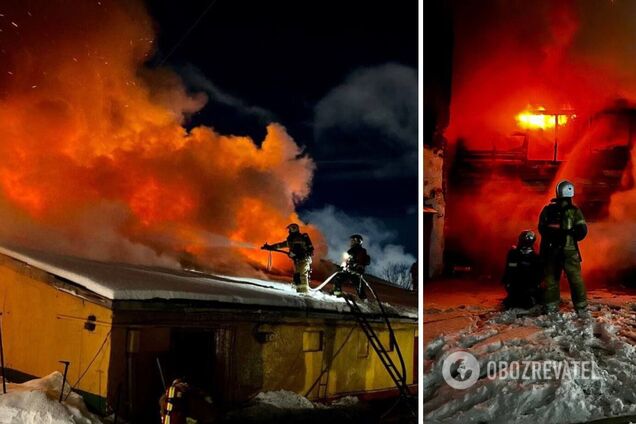 В Мурманске произошел пожар на базе снабжения, где хранилась военная форма и средства индивидуальной защиты. Фото