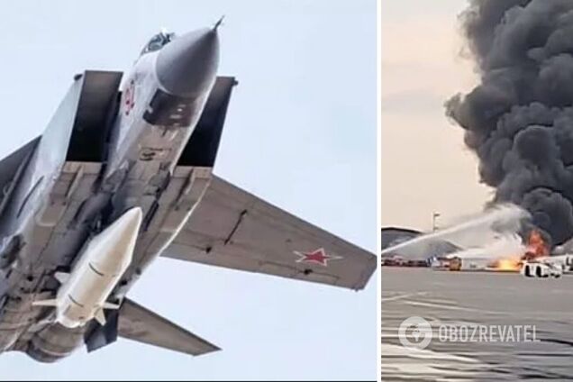 В Мачулищах вспыхнул российский истребитель МиГ-31К – Беларускі Гаюн