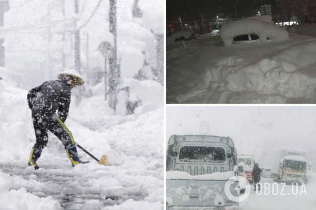 Сильный снегопад в Японии