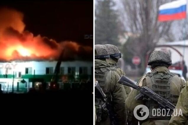 В России произошел мощный пожар в казарме: огонь уничтожил два этажа. Видео