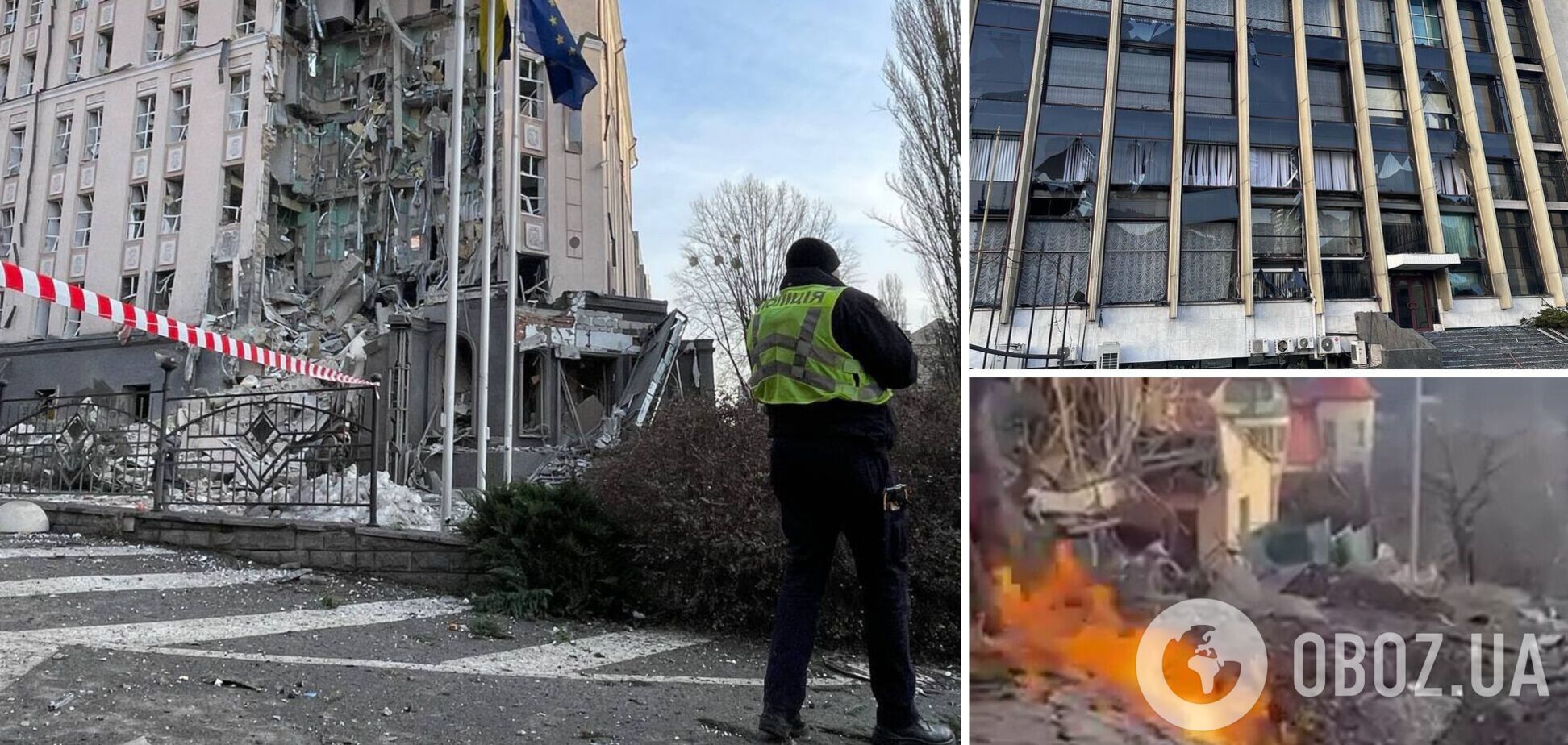 Последствия ракетного обстрела