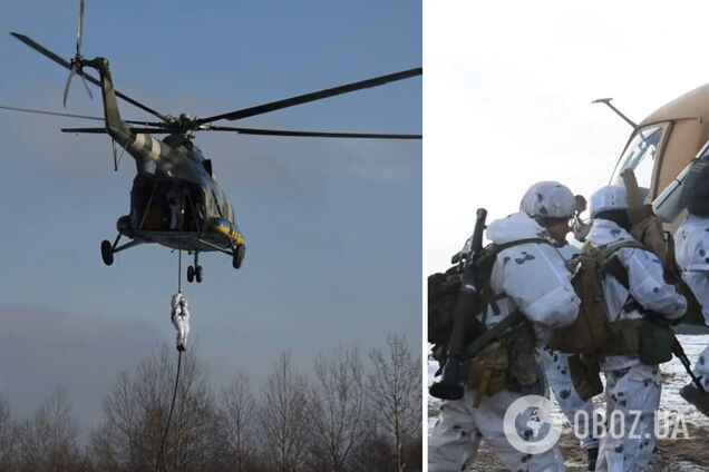 Українські десантники відшліфували свою майстерність із залученням вертольотів: відео тренувань