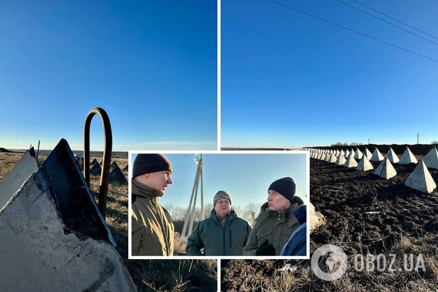 В Белгородской области РФ расставляют бетонные пирамидки.