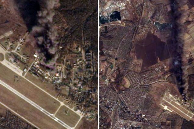 Наслідки вибуху на авіабазі у Курську